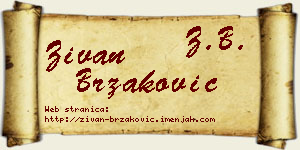 Živan Brzaković vizit kartica